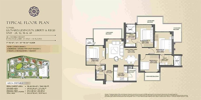 Gaur NYC Residences wave city, Ghaziabad - 4 BHK Luxury Apartment